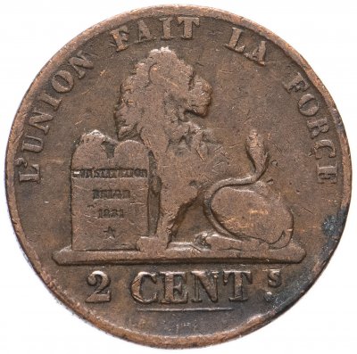 купить Бельгия 2 сантима (centimes) 1859