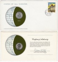 купить Серия «Монеты всех стран мира» - Боливия 25 сентаво (centavos) 1972 (монета и 1 марка в конверте)