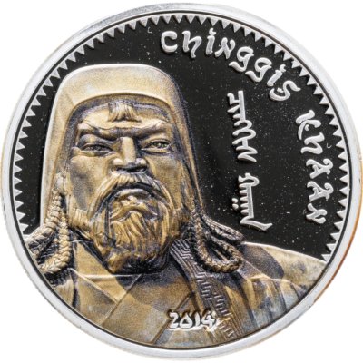 купить Монголия 1000 тугриков 2014 "Чингисхан" в футляре, с сертификатом