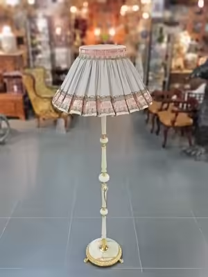 купить Торшер, латунь, оникс, ткань, Франция, 1920-1960 гг.