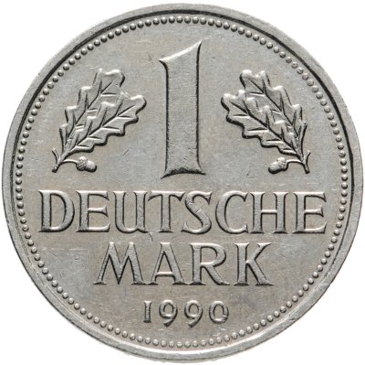 купить Германия 1 марка 1990, знак монетного двора: "D" - Мюнхен