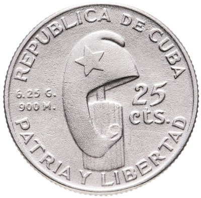 купить Куба 25 сентаво (centavos) 1953 год 100 лет со дня рождения Хосе Марти