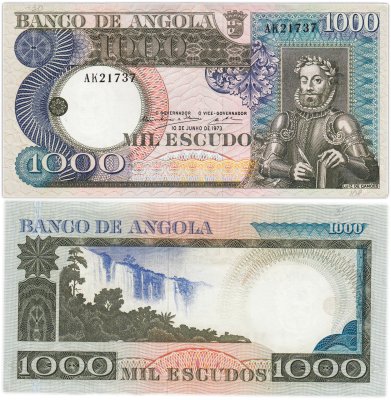 купить Ангола 1000 эскудо 1973 "Водопады Дуке-де-Браганса Каландула"