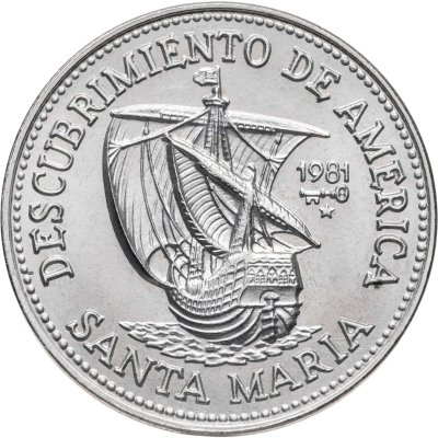 купить Куба 1 песо (peso) 1981 "500 лет открытию Америки - "Санта-Мария"