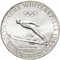Купить Австрия 50 шиллингов (shillings) 1964 "Зимние Олимпийские игры в Инсбруке"