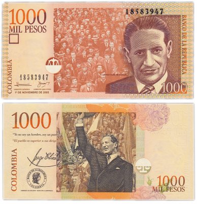 купить Колумбия 1000 песо 2005