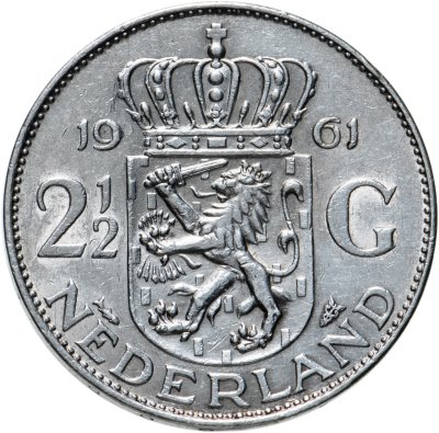 купить Нидерланды 2 1/2 гульдена (gulden) 1961