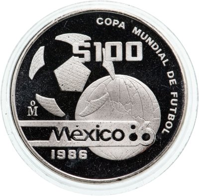 купить Мексика 100 песо (pesos) 1986 "Чемпионат мира по футболу 1986 - Мяч и глобус"