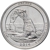 Купить США 1/4 доллара (25 центов, квотер) 2014 S — "Национальный парк Арки" (23-й парк)