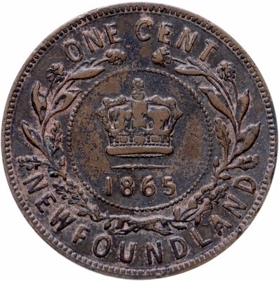 купить Ньюфаундленд 1 цент (cent) 1865