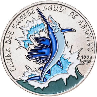 купить Куба 1 песо (peso) 1994 "Карибская фауна - Атлантический парусник"