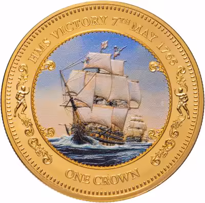 купить Тристан-да-Кунья 1 крона 2015 HMS Victory 7th may 1765