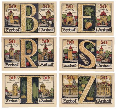 купить Германия (Анхальт: Цербст) набор из 6 нотгельдов 1921
