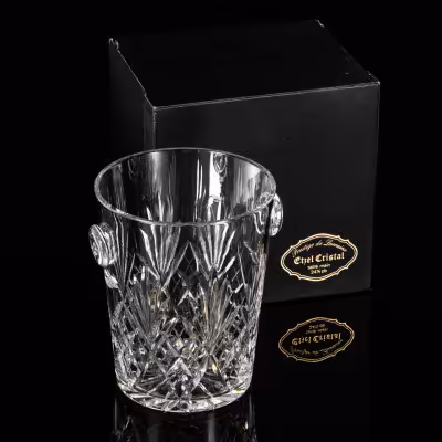 купить Ведро для льда и шампанского, в коробке, с сертификатом, Etzel Cristal de Lorraine, хрусталь, алмазная грань, Франция, 1950-1980 гг.