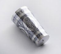 купить Стопка для крепких напитков с восточным растительным орнаментом, серебро 875 пр., чернь, "Кубачинский художественный комбинат", СССР, 1960-1970 гг.