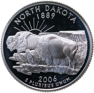 купить США 25 центов (квотер, 1/4 доллара, quarter dollar) 2006 S Proof Северная Дакота (North Dakota) серебро
