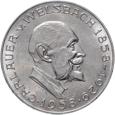купить Австрия 25 шиллингов (shillings) 1958 100 лет со дня рождения Карла Ауэра фон Вельсбаха