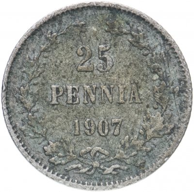 купить 25 пенни 1907 L, монета для Финляндии