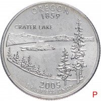 купить США 1/4 доллара (квотер, 25 центов) 2005 P "Штат Орегон"