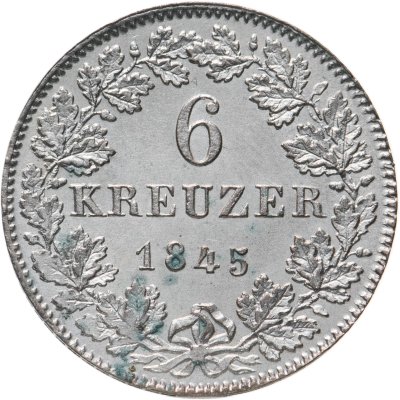 купить Германия, Вольный город Франкфурт 6 крейцеров 1845