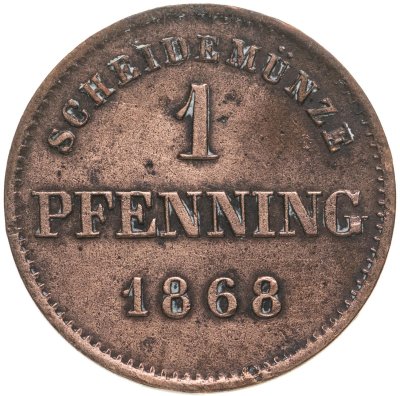 купить Германия, Бавария 1 пфенниг 1868