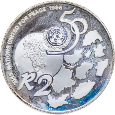 купить ЮАР 2 рэнда (ранда) 1995 "50 лет ООН"
