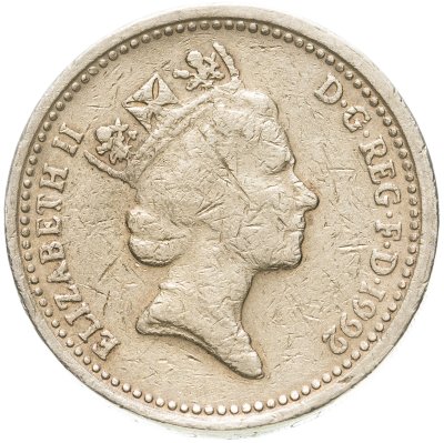 купить Великобритания 1 фунт (pound) 1992