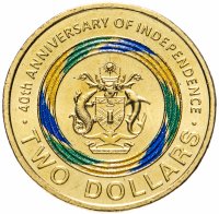 Купить Соломоновы Острова 2 доллара (dollars) 2018 "40 лет Независимости"