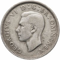купить Великобритания 1 шиллинг (shilling) Английский шиллинг - лев, стоящий на короне 1942
