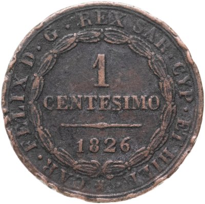 купить Сардиния 1 чентезимо, 1826