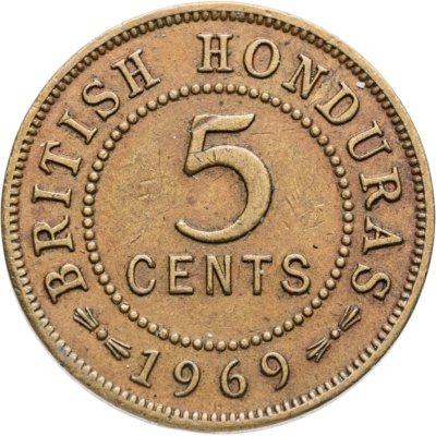 купить Британский Гондурас 5 центов (cents) 1969