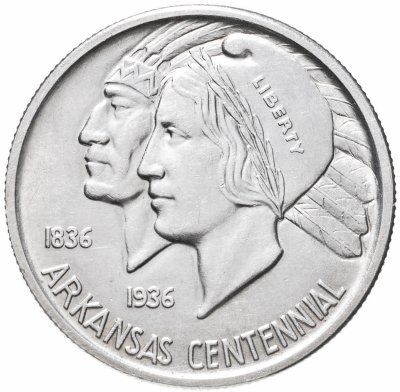 купить США 50 центов (1/2 доллара, half dollar) 1935 "100 лет штату Арканзас"