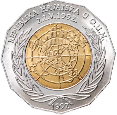 купить Ховатия 25 кун (kuna) 1997 "5 лет членству Хорватии в ООН"