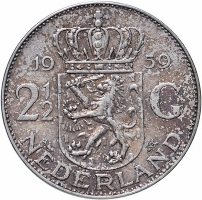 купить Нидерланды 2 1/2 гульдена (gulden) 1959