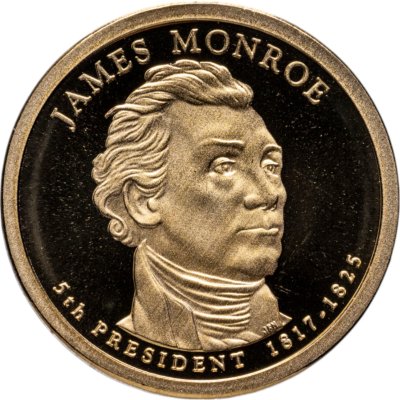 купить США 1 доллар (dollar) 2008 S Proof "Джеймс Монро (5-й президент США)" знак монетного двора "S" - Сан-Франциско