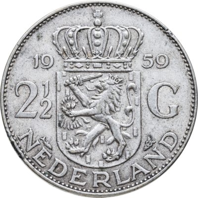 купить Нидерланды 2 1/2 гульдена (gulden) 1959