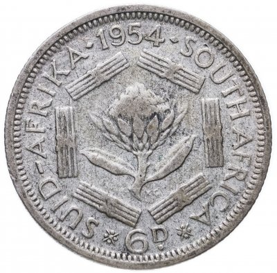 купить ЮАР 6 пенсов (pence) 1954