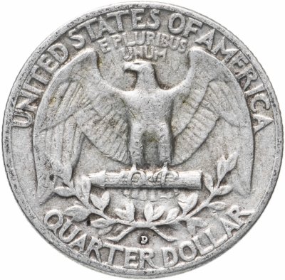 купить США 25 центов (квотер, 1/4 доллара, quarter dollar) 1958 D Washington Quarter знак монетного двора: "D" - Денвер