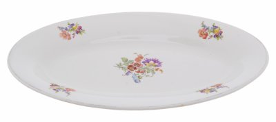 купить Блюдо (селёдочница) с цветочным декором ,фарфор, роспись, золочение, Конаковский фаянсовый завод им. Калинина (ЗИК), СССР 1962-1974 гг.
