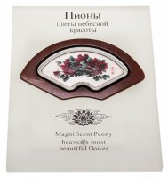 купить Острова Кука 5 долларов 2008 Proof "Пионы - цветы небесной красоты" в футляре на подставке, с сертификатом