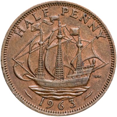 купить Великобритания 1/2 пенни (penny) 1963
