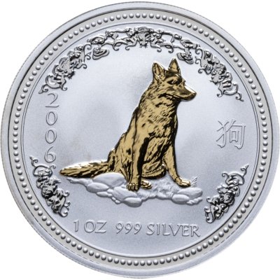 купить Австралия 1 доллар (dollar) 2006 Восточный календарь - Год Собаки, позолота