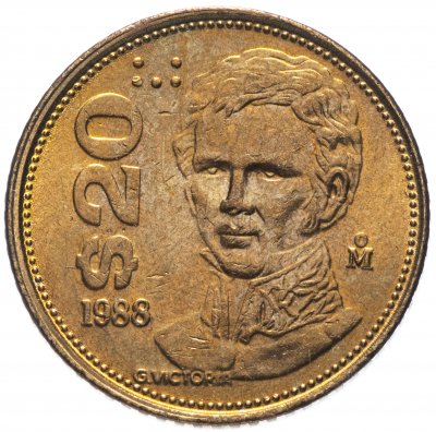 купить Мексика 20 песо (pesos) 1988