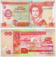 Купить Белиз 5 долларов 2016 (Pick 67g)