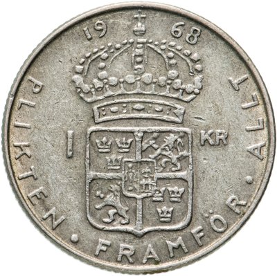 купить Швеция 1 крона (krona) 1968