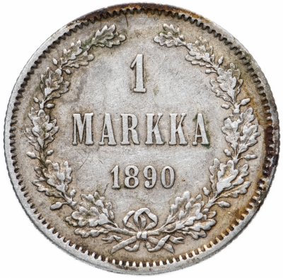 купить 1 марка 1890 L, монета для Финляндии