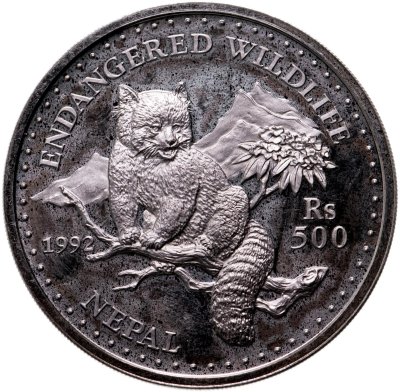 купить Непал 500 рупий (rupees) 1992 "Исчезающие животные - Малая панда"