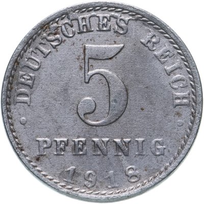 купить Германия 5 пфеннигов (pfennig) 1918 A