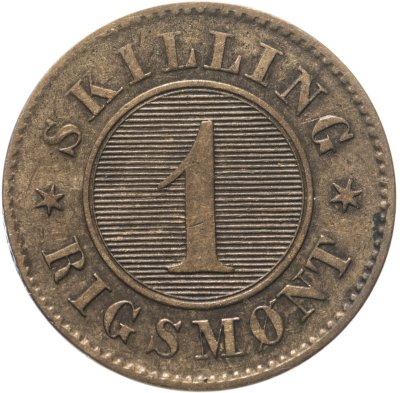 купить Дания 1 скиллинг ригсмонт (скиллинг-ригсмёнт, skilling rigsmont) 1863