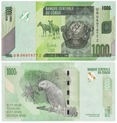 купить Конго 1000 франков 2022 года (Pick 101d) Z-серия замещения